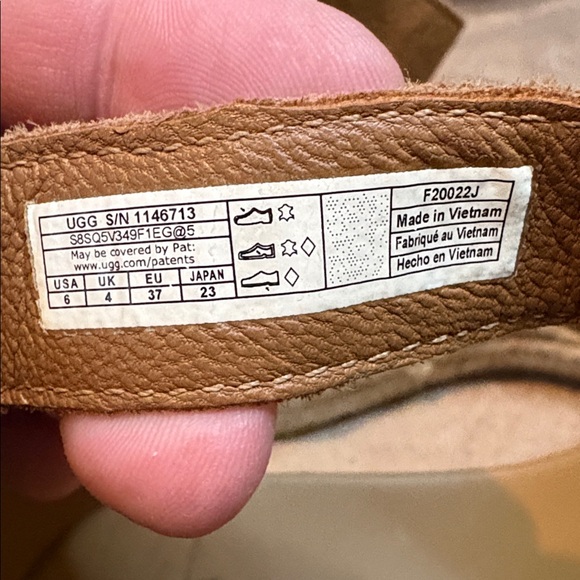 Ugg Brown Suede Wedge Sandals Women’s Size 6 - Picture 2 of 8